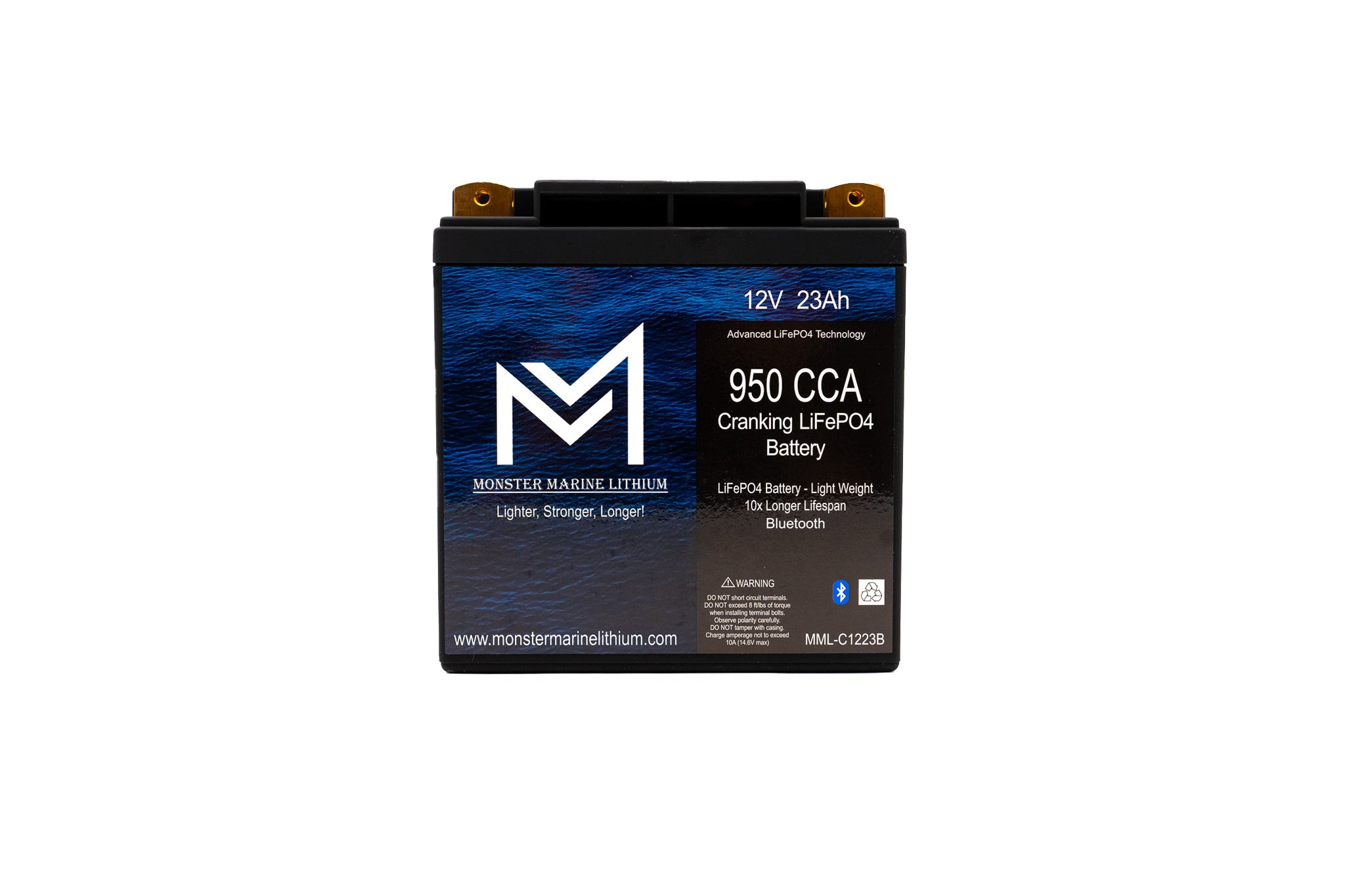 950CCA 12V 23AH Cranking Lithium Battery - BLUETOOTH - MML-C1223B 