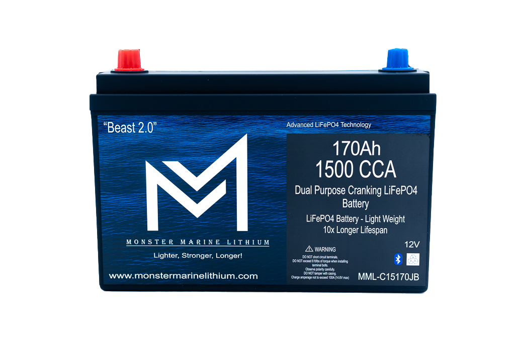 1500 CCA 170AH Dual Purpose Cranking Lithium Beast 2.0 Bluetooth – Monster  Marine Lithium