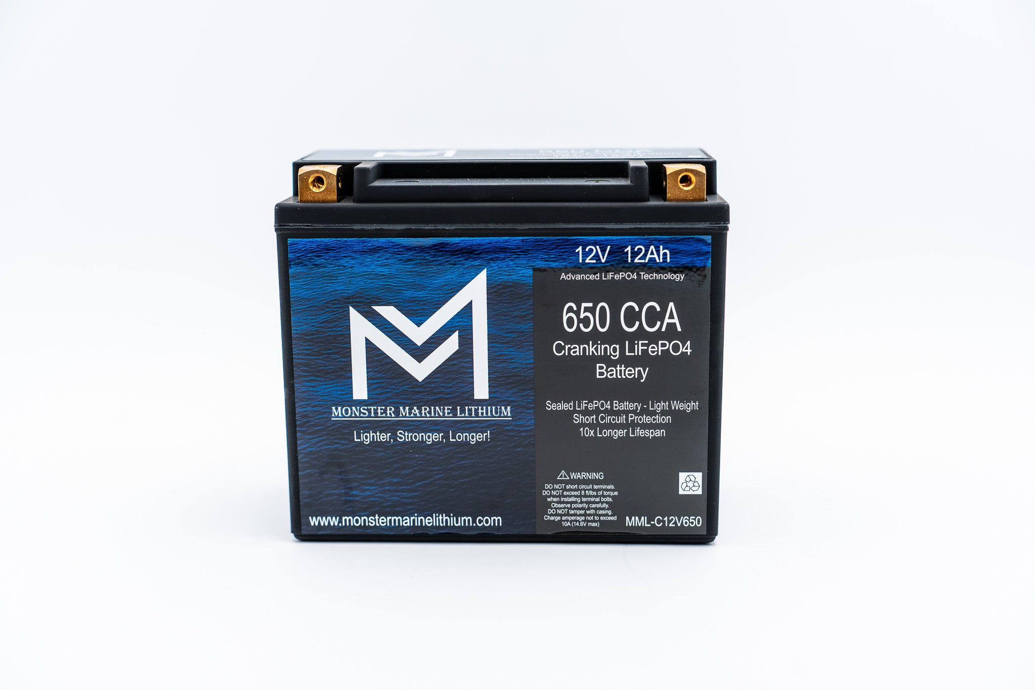 650CCA 12V 12AH Cranking Lithium Battery – Monster Marine Lithium