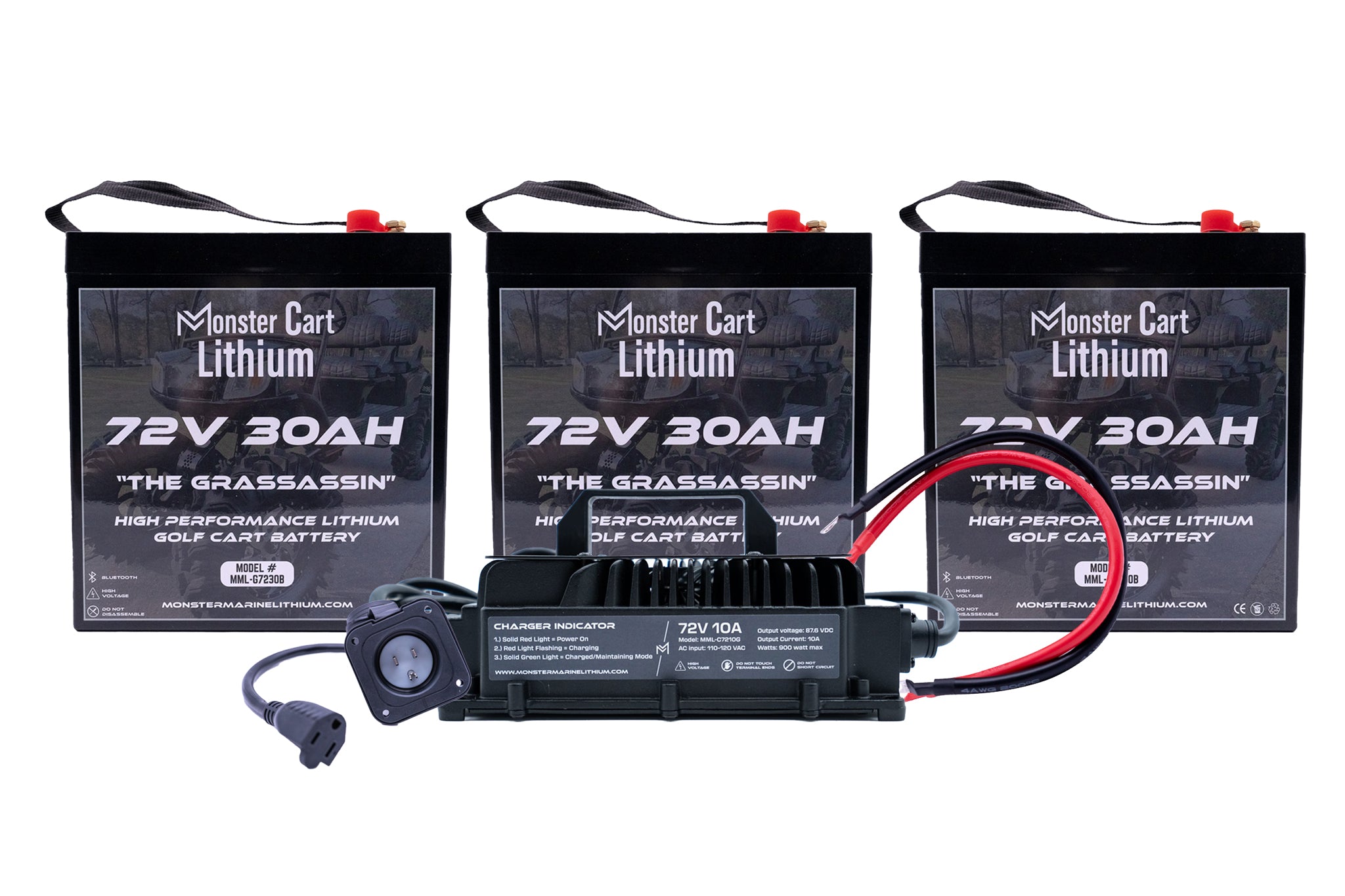 BIG BUNDLE 72v 90Ah - (3) 72V 30AH LITHIUM & 72V 10A WATERPROOF CHARGER