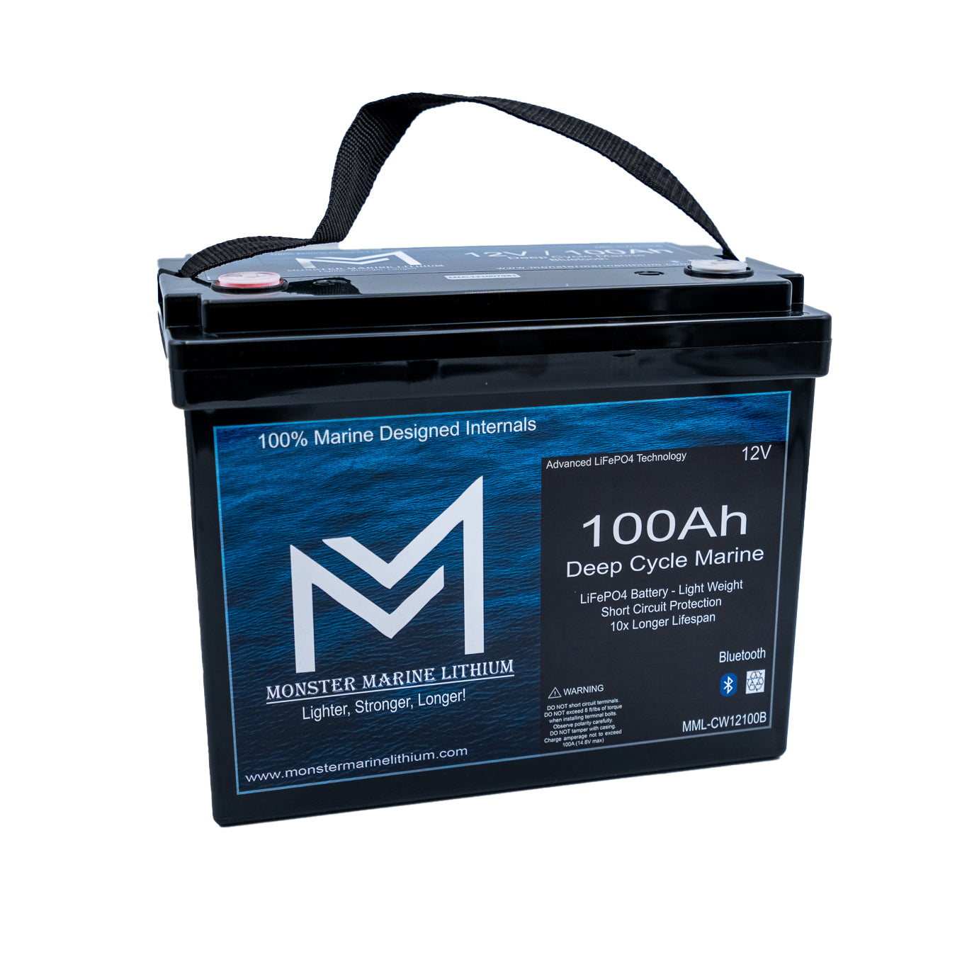 12v 100Ah Slim Series Bluetooth Deep Cycle Lithium Marine Battery